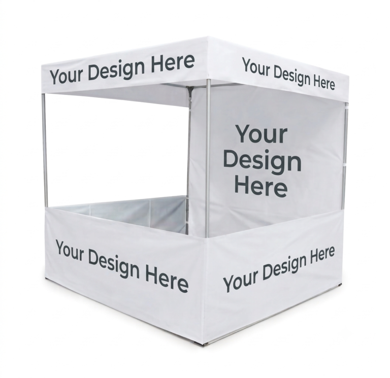 Custom Printed Canopy Tent Booth (6x6x7 Ft) – Heavy-Duty Promotional Kiosk