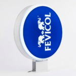 Double-Sided Round LED Light Box Signboard – Wall Mounted Custom Circular Outlet Sign