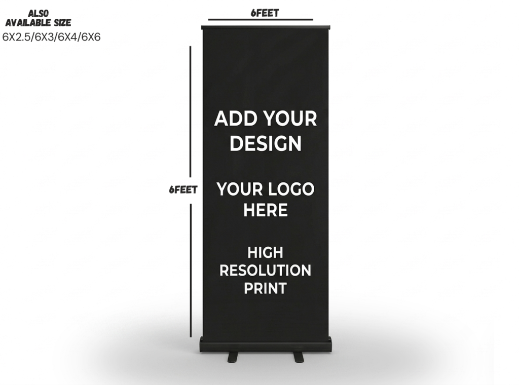 Custom Roll-Up Banner Stand | Retractable Display Banner with Carrying Bag | With Print Include