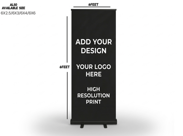 Custom Roll-Up Banner Stand | Retractable Display Banner with Carrying Bag | With Print Include