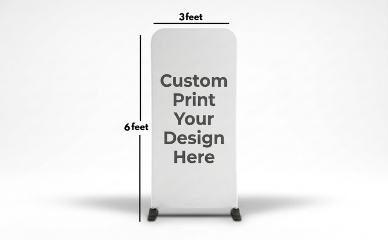 Custom Double Sided 3×6 ft Portable Fabric Arch Stand for Trade Shows & Events